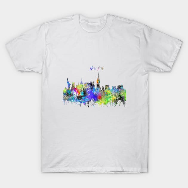 New York T-Shirt by RosaliArt